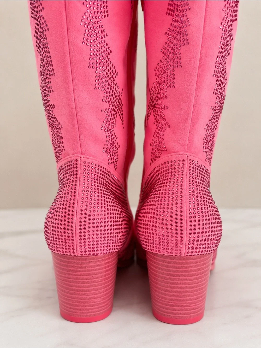 Southern Fried Chics Hot Pink Rhinestone Cowboy Boots Western Sparkle Size 11
